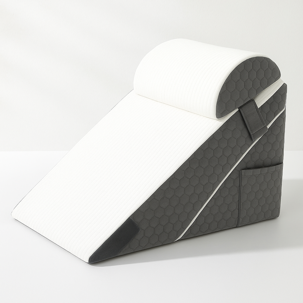 Bundle Offer: Save €210 + Free Pillow and Pillowcase - Shisei – YORU Adjustable Wedge Pillow – Acid Reflux/Back Pain Relief – Anti Snoring - High Density/Orthopedic/Responsive Viscoelastic Memory Foam - 3 Piece Triangular Set - 55x55x31cm