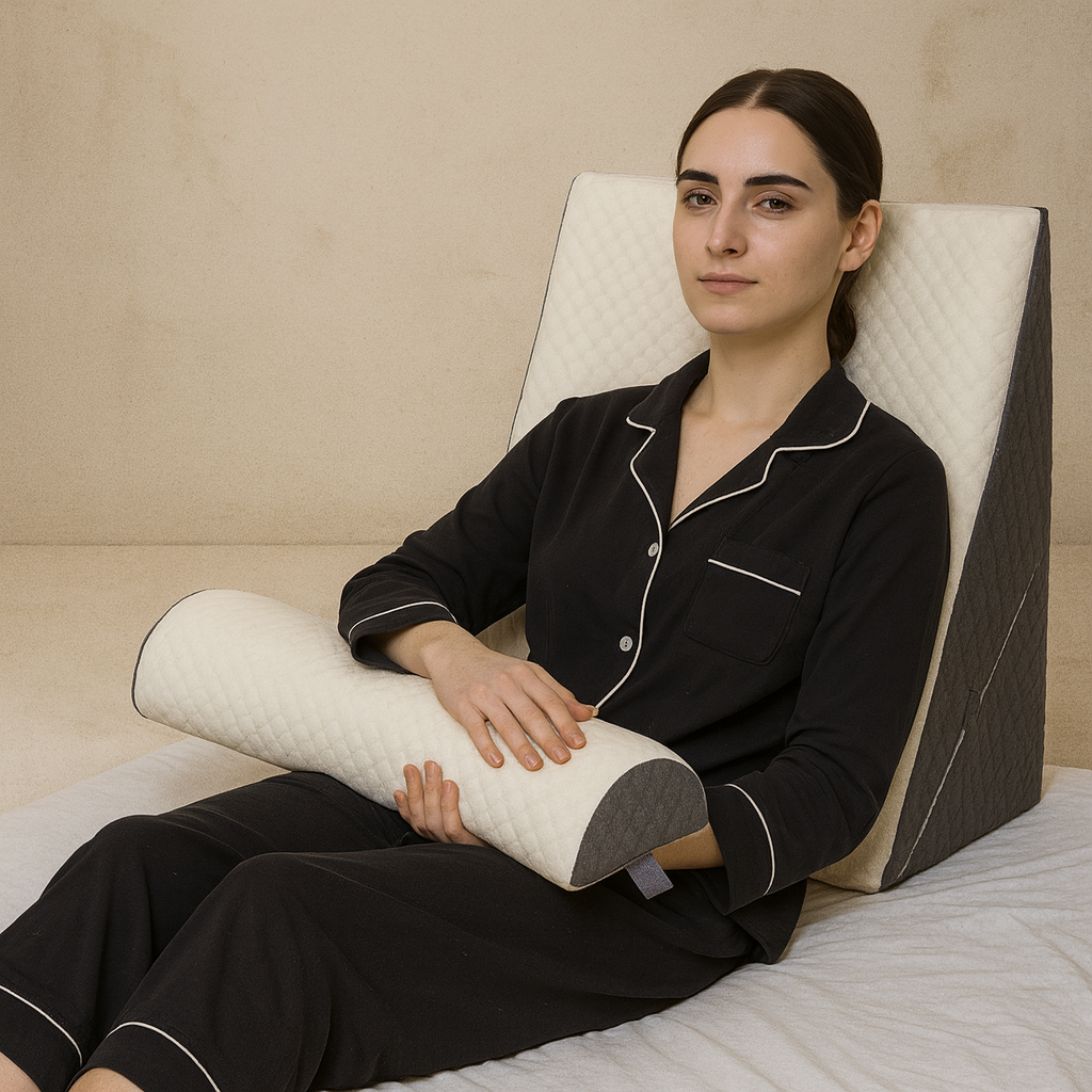 Bundle Offer: Save €210 + Free Pillow and Pillowcase - Shisei – YORU Adjustable Wedge Pillow – Acid Reflux/Back Pain Relief – Anti Snoring - High Density/Orthopedic/Responsive Viscoelastic Memory Foam - 3 Piece Triangular Set - 55x55x31cm