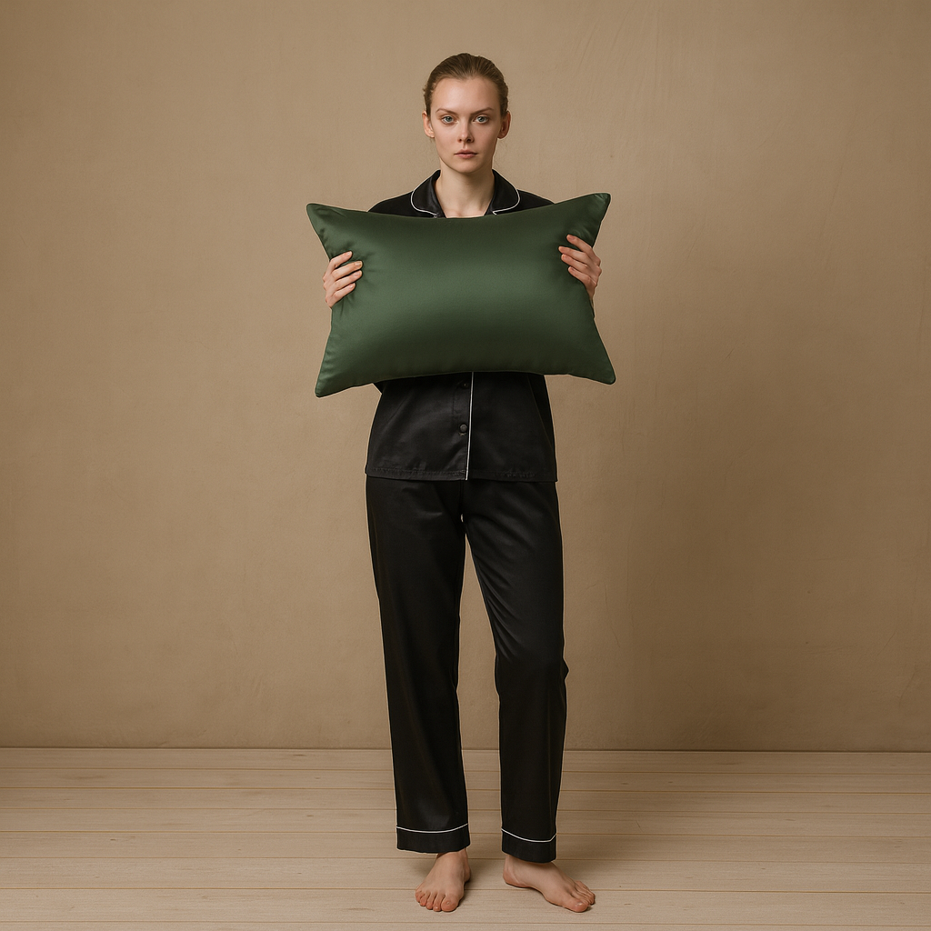 Tsukikage - YORU's Silk Pillowcase - Pure Mulberry Natural Silk - Cooling & Anti-Sweat - Prevention Hair Loss - Reduction Skin Wrinkle - 78x48cm