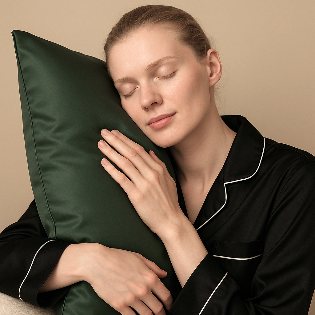Tsukikage - YORU's Silk Pillowcase - Pure Mulberry Natural Silk - Cooling & Anti-Sweat - Prevention Hair Loss - Reduction Skin Wrinkle - 78x48cm