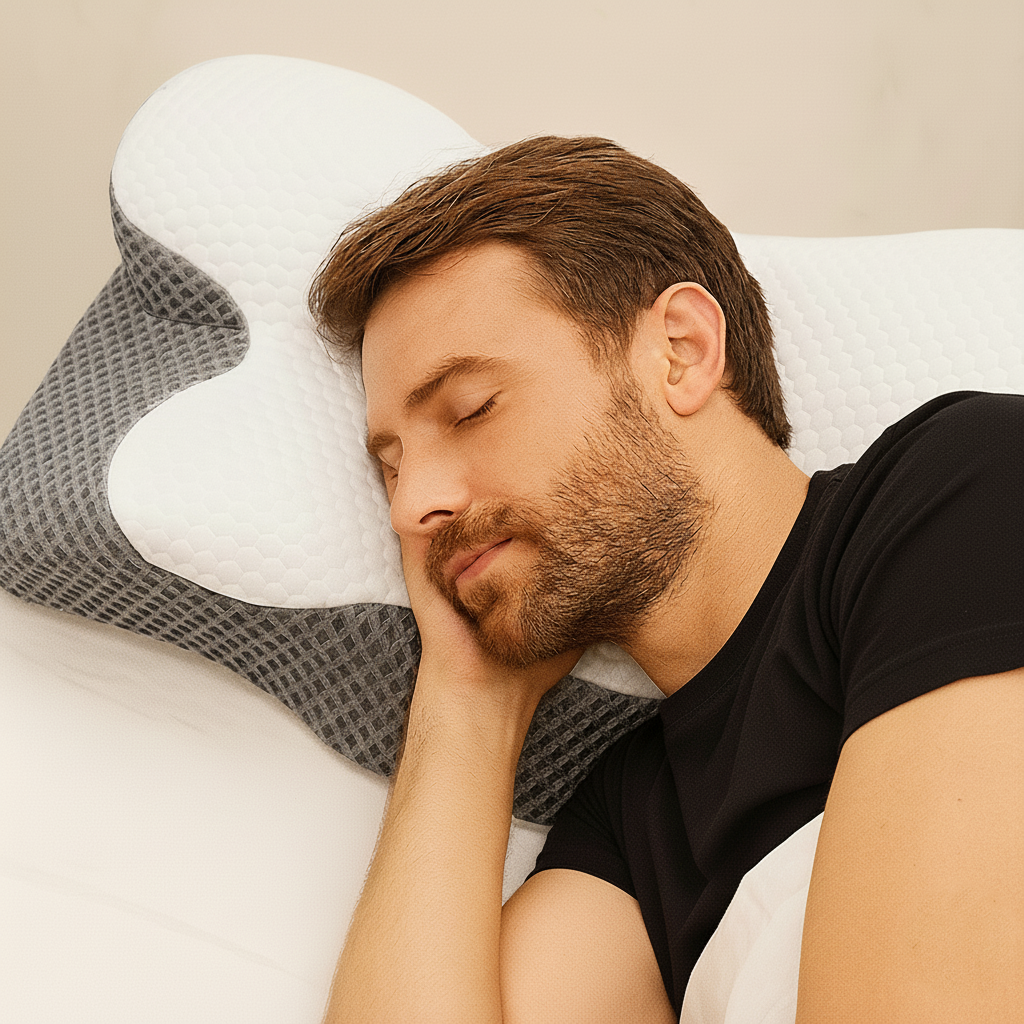 BUY ONE GET ONE FREE - Itamikei – YORU Jaw/TMJ Relief Pillow - Teeth grinding/Clenching/Jaw thrusting/Bruxism - Back/Side/Stomach Sleeper - Pressure Distributing Memory Foam - Anti-Sweat - 60x30x13cm